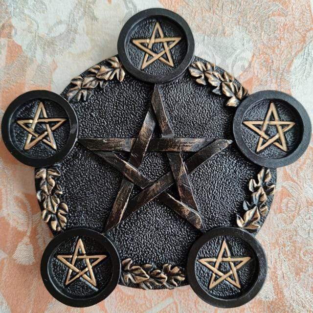 Astrology Pentagram Altar Candle Holder Blackbrdstore