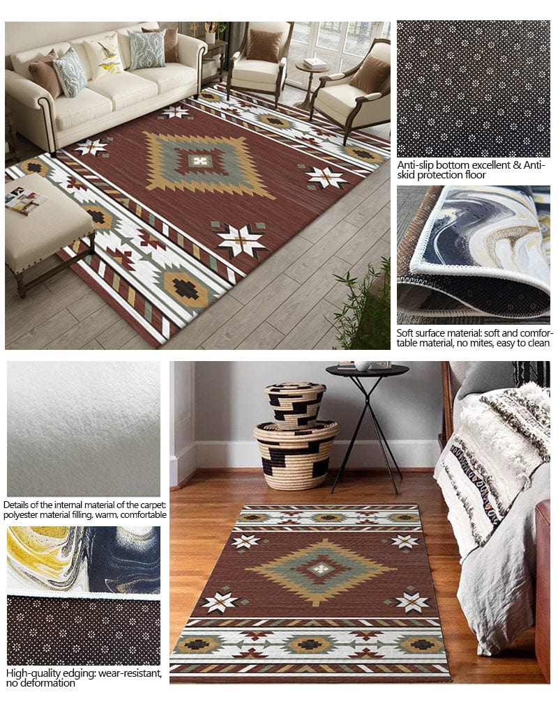 Aztec Brown Style Carpet Blackbrdstore
