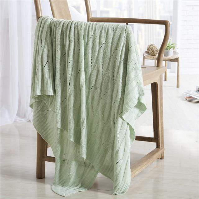 Bamboo Knitted Throw Blanket Blackbrdstore