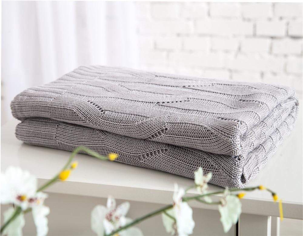 Bamboo Knitted Throw Blanket Blackbrdstore