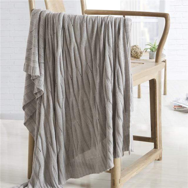 Bamboo Knitted Throw Blanket Blackbrdstore