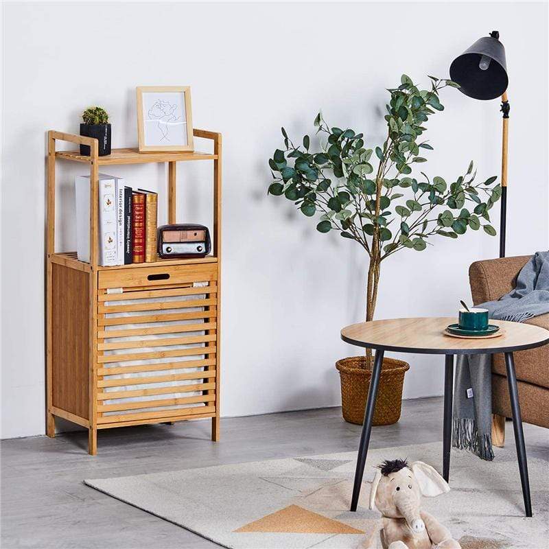 Bathroom Bamboo Storage Shlef Blackbrdstore