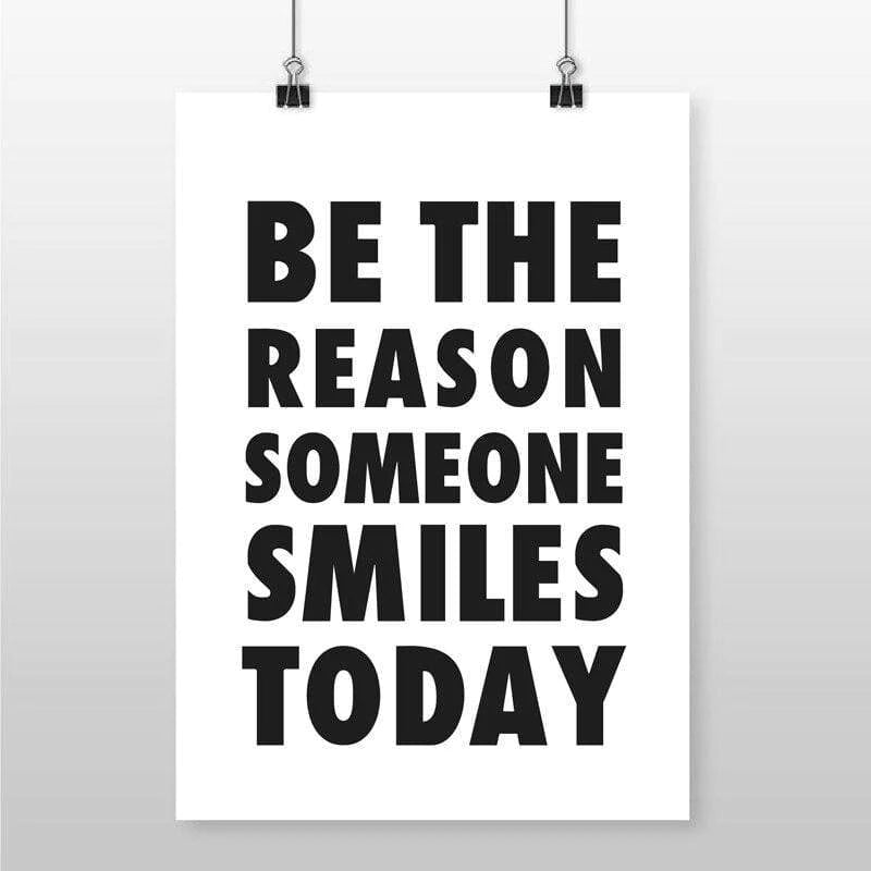 Be The Reason Someone Smiles Today Canvas Wall Art Blackbrdstore