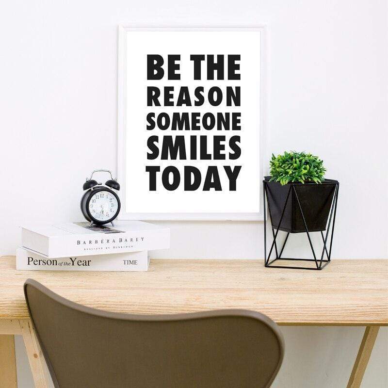 Be The Reason Someone Smiles Today Canvas Wall Art Blackbrdstore