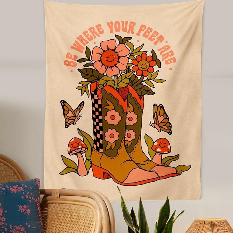 Be Where Your Feet Are Tapestry Blackbrdstore