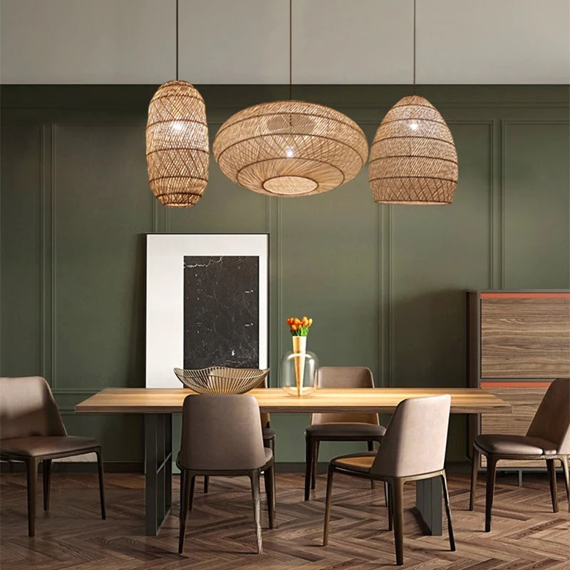 Biophilic Wicker Chandelier Blackbrdstore