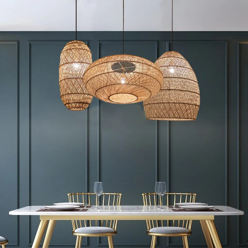 Biophilic Wicker Chandelier Blackbrdstore