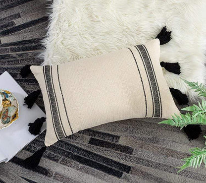 Black & Ivory Pillow Covers Blackbrdstore