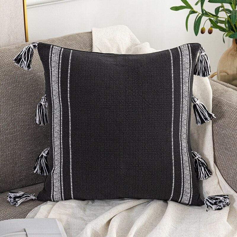 Black & Ivory Pillow Covers Blackbrdstore