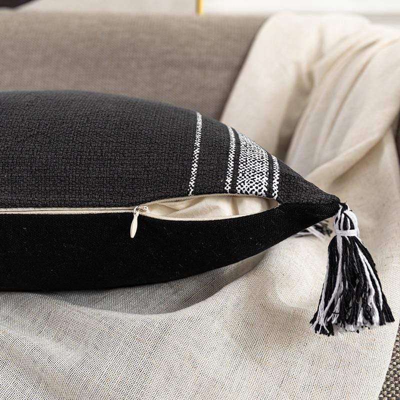 Black & Ivory Pillow Covers Blackbrdstore