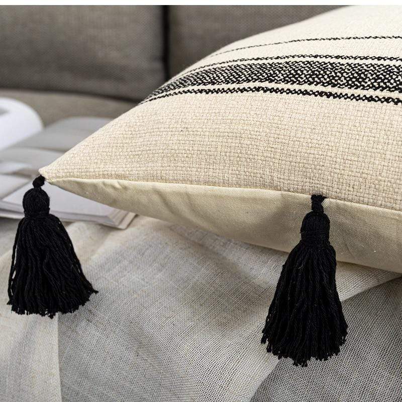 Black & Ivory Pillow Covers Blackbrdstore