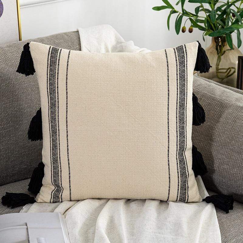 Black & Ivory Pillow Covers Blackbrdstore