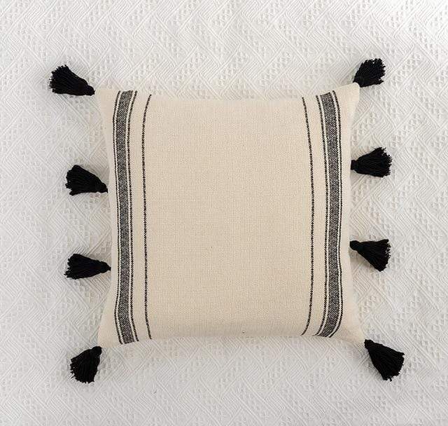 Black & Ivory Pillow Covers Blackbrdstore