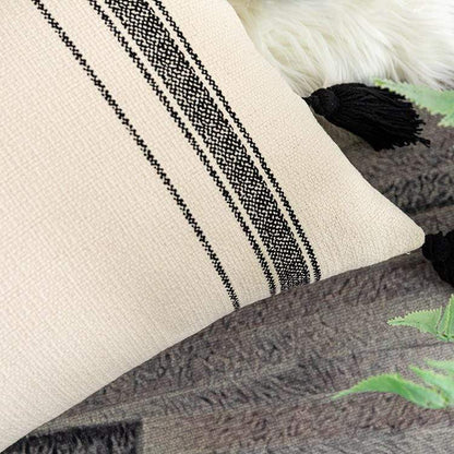 Black & Ivory Pillow Covers Blackbrdstore