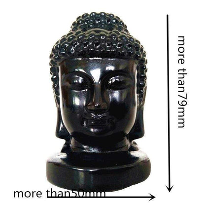 Black Obsidian Buddha Face Blackbrdstore