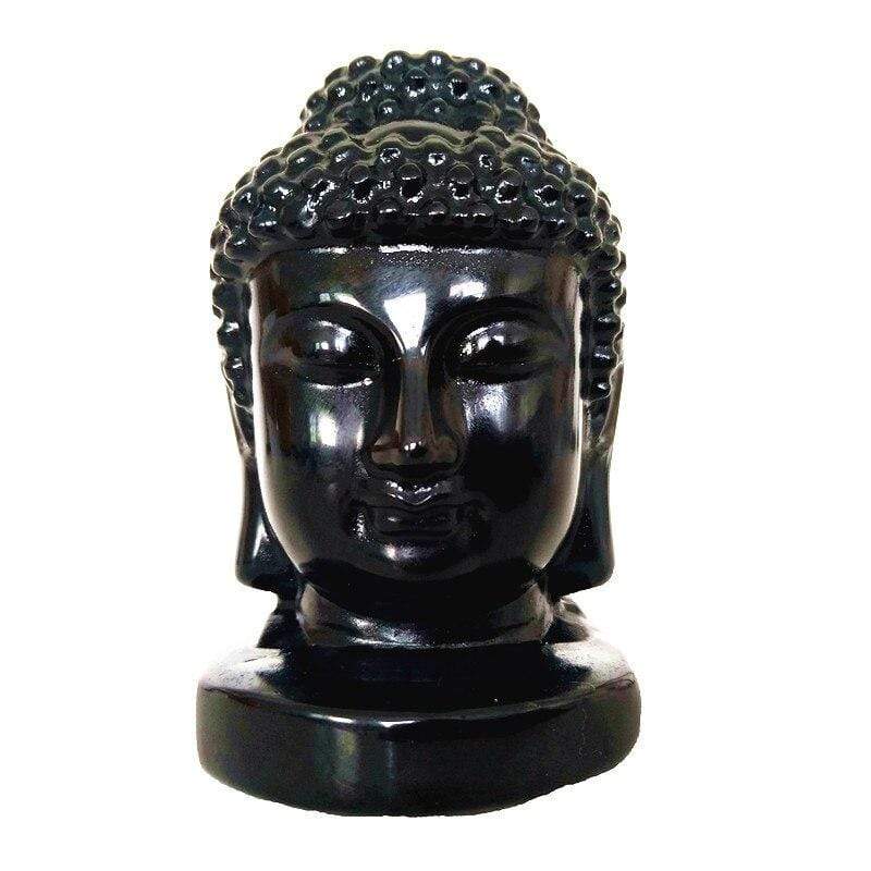 Black Obsidian Buddha Face Blackbrdstore