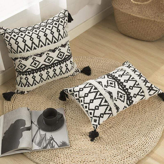 Black & White Geometric Cushion Cover Blackbrdstore