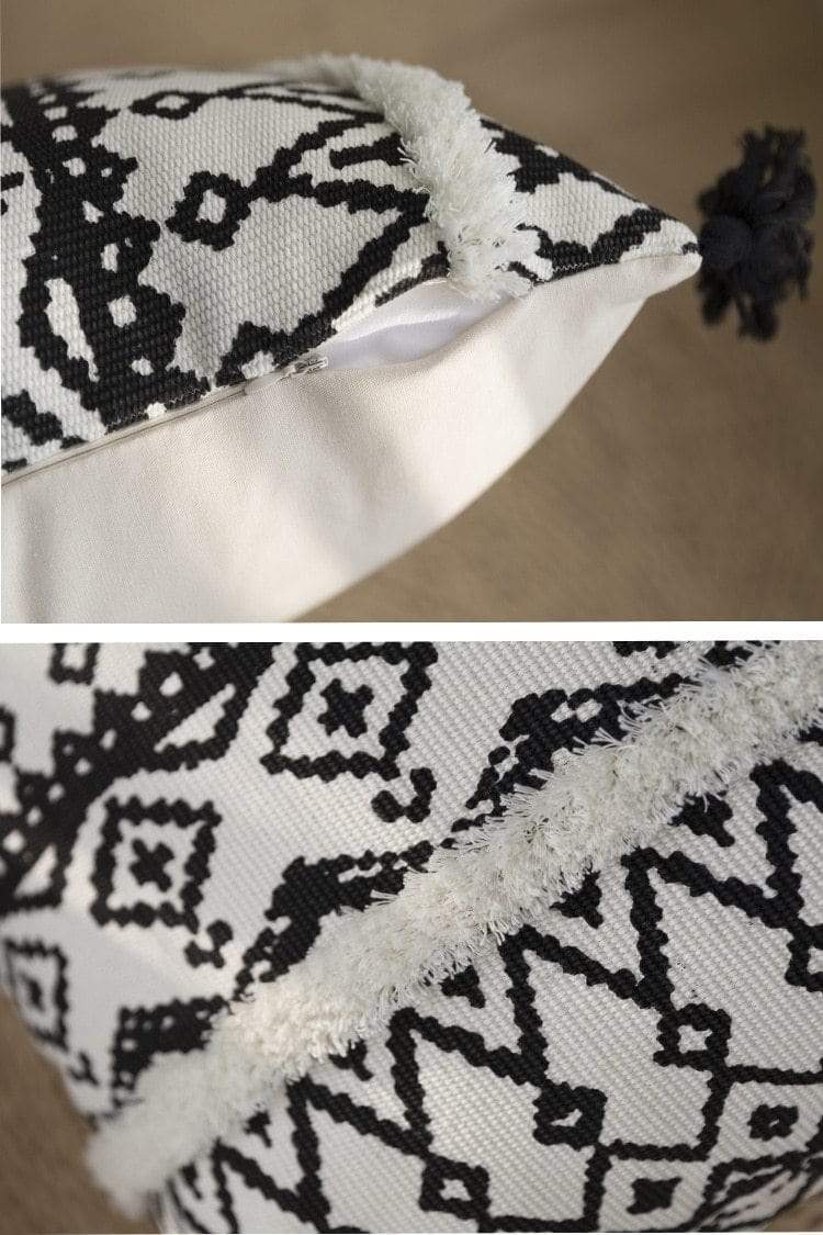 Black & White Geometric Cushion Cover Blackbrdstore