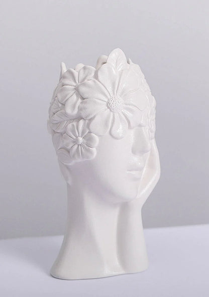 Blindfolded Floral Girl Vase Blackbrdstore