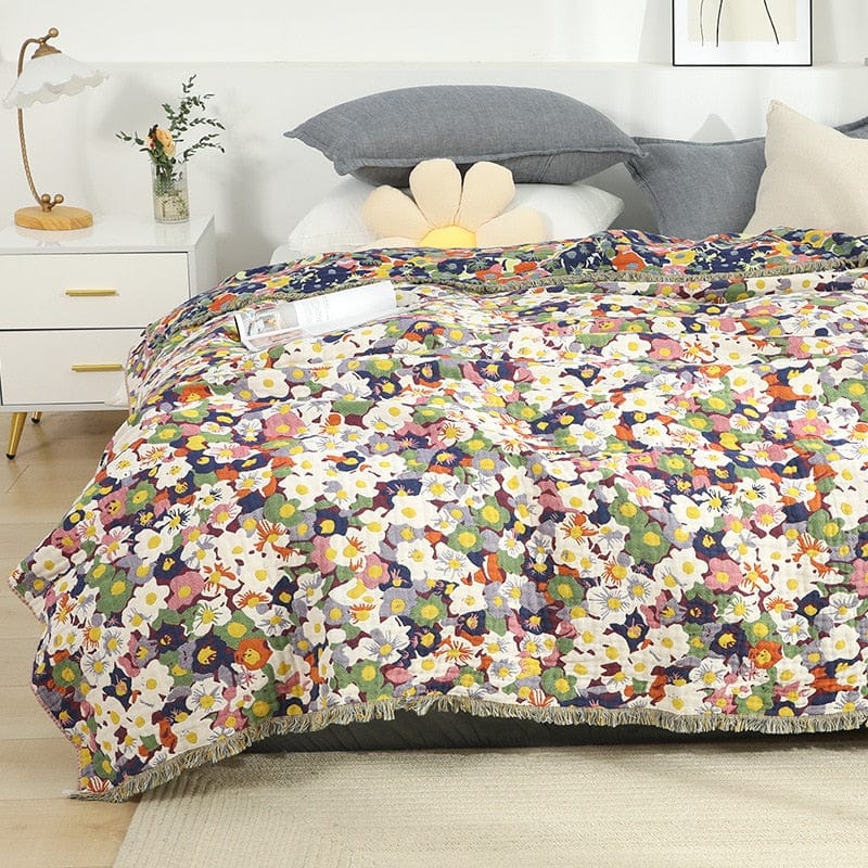 Bloom Pastoral Flower Throw Blanket Blackbrdstore