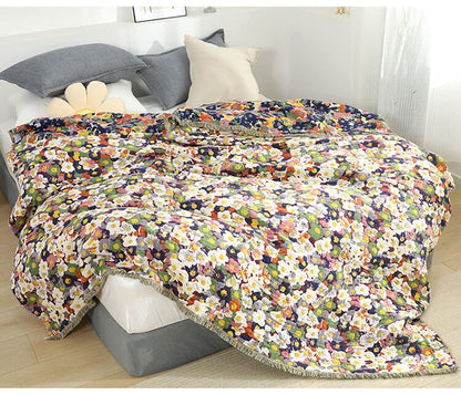 Bloom Pastoral Flower Throw Blanket Blackbrdstore