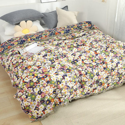 Bloom Pastoral Flower Throw Blanket Blackbrdstore