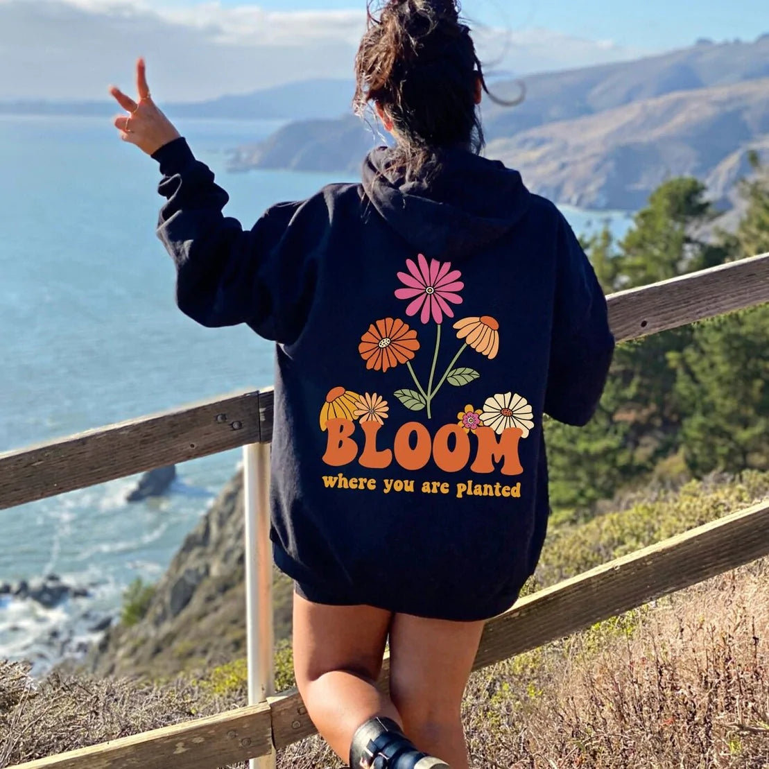 Bloom Where You Are Planted Hoodie Blackbrdstore