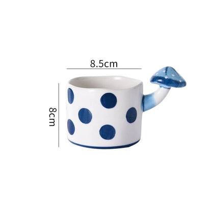 Blue Mushroom Tableware (Mug, Plate, Bowl,Teapot) Blackbrdstore
