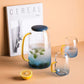 Blue Sea Glass Pitcher with Matching Drinking Glass Blackbrdstore
