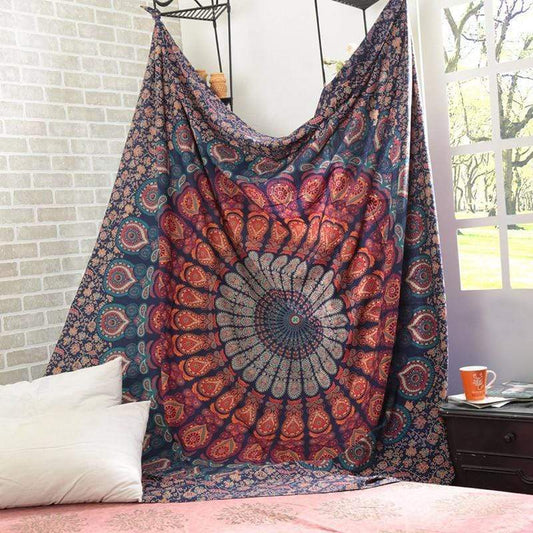 Bohemian Peacock Mandala Tapestry Blackbrdstore