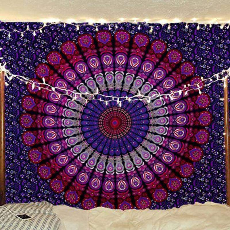 Bohemian Peacock Mandala Tapestry Blackbrdstore