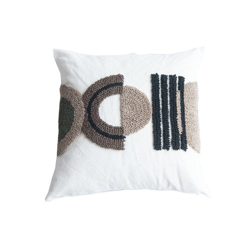 Boho Geometric Tufted Moon Cushion Cover Blackbrdstore
