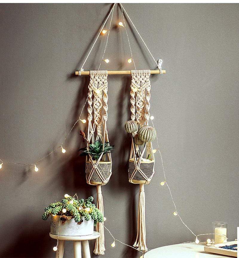 Boho Plant Tapestry Macrame Blackbrdstore