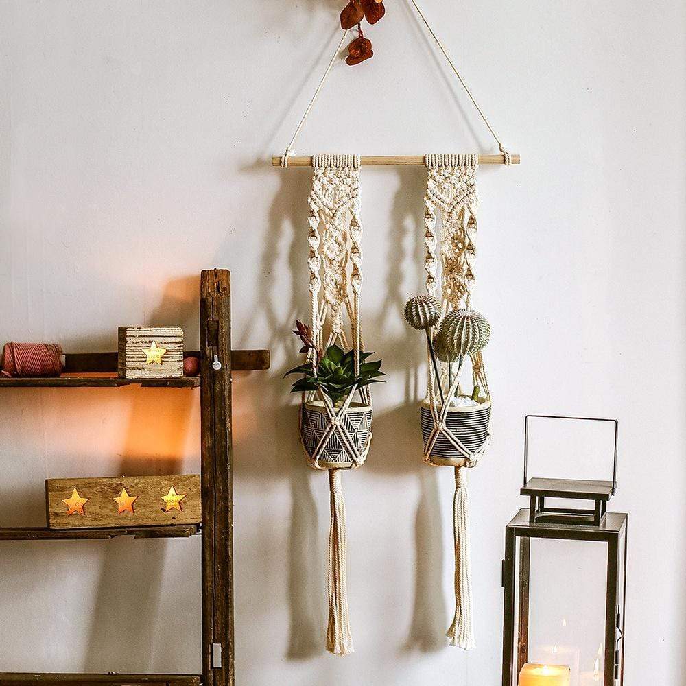 Boho Plant Tapestry Macrame Blackbrdstore