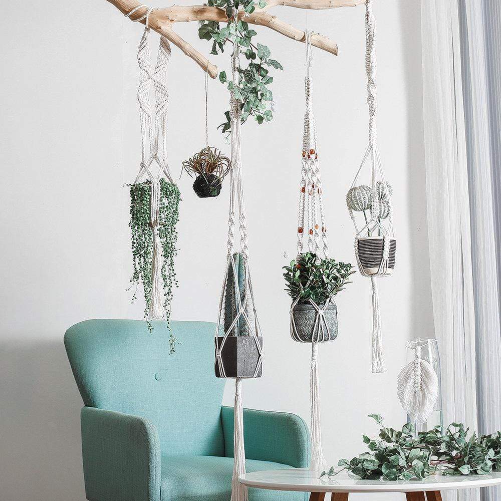 Boho Plant Tapestry Macrame Blackbrdstore