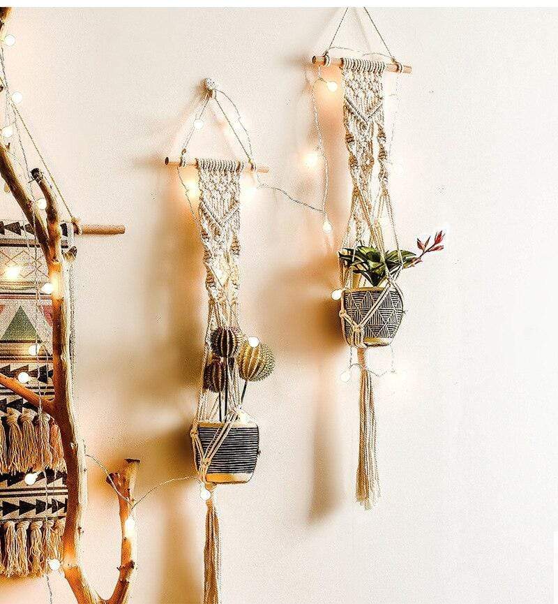 Boho Plant Tapestry Macrame Blackbrdstore