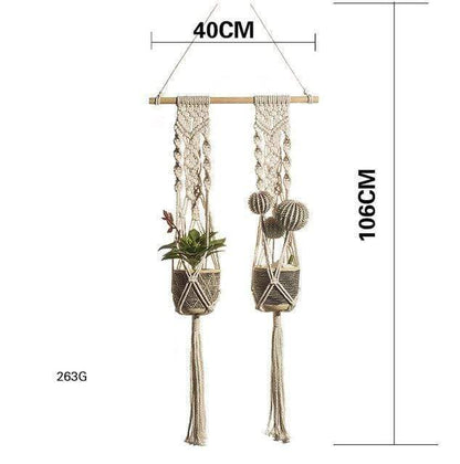 Boho Plant Tapestry Macrame Blackbrdstore