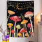 Botanical Mushroom and Moon Tapestry Blackbrdstore