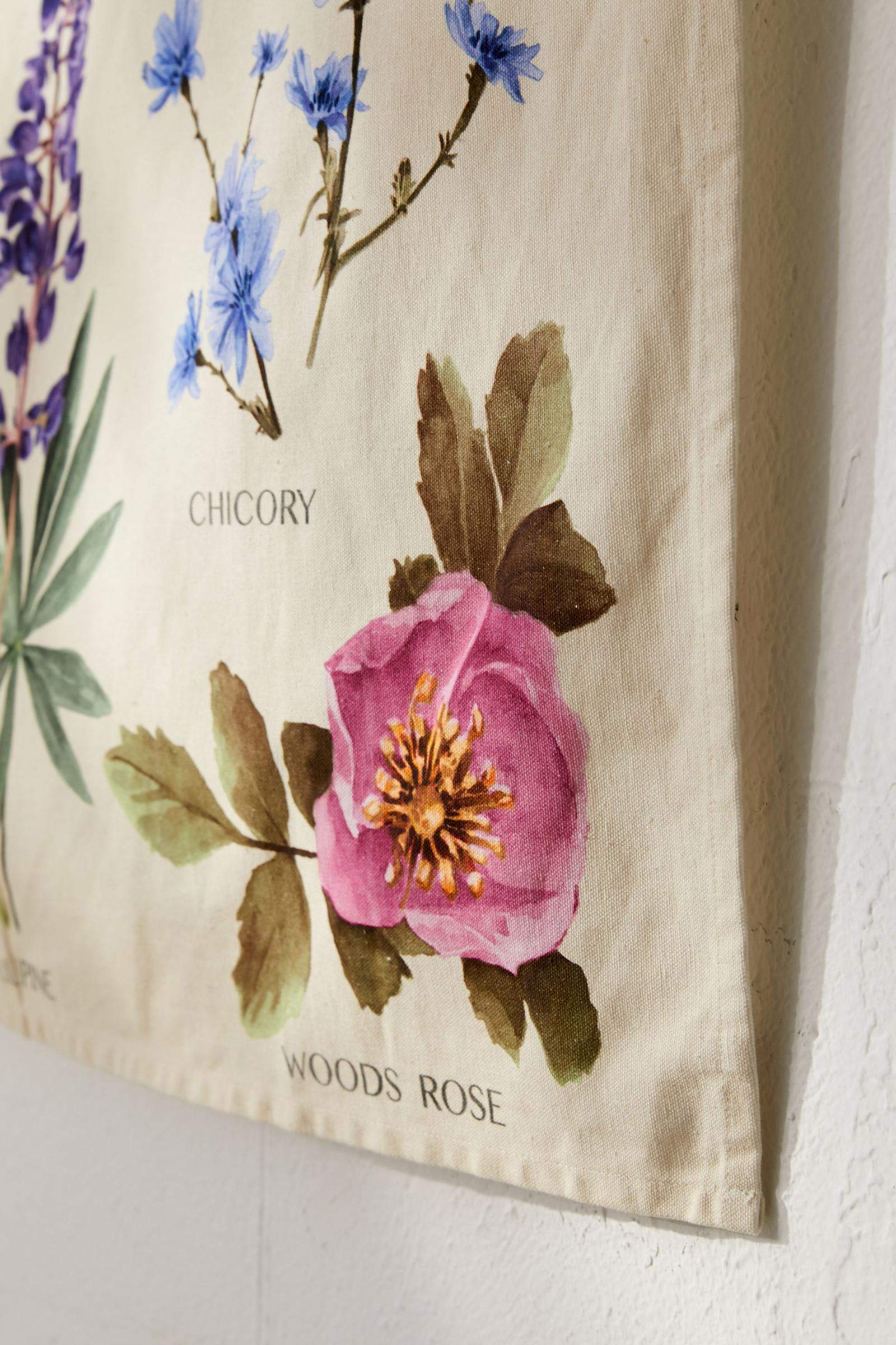 Botanical Wildflower Tapestry Blackbrdstore