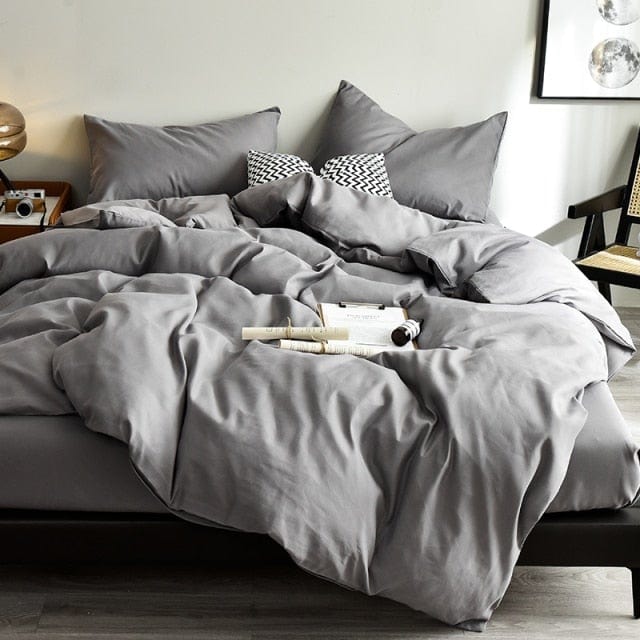 Brush Solid Color Duvet Cover Set Blackbrdstore