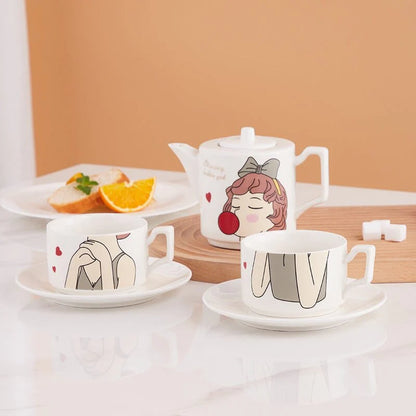 Bubble Girl Teapots Set Blackbrdstore