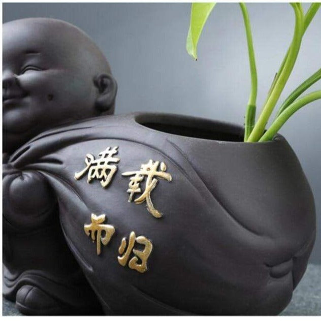 Buddha Monk Flower Pot Blackbrdstore
