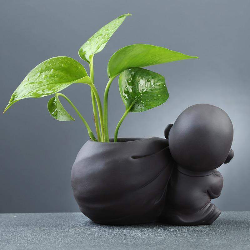 Buddha Monk Flower Pot Blackbrdstore