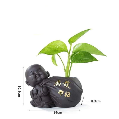 Buddha Monk Flower Pot Blackbrdstore