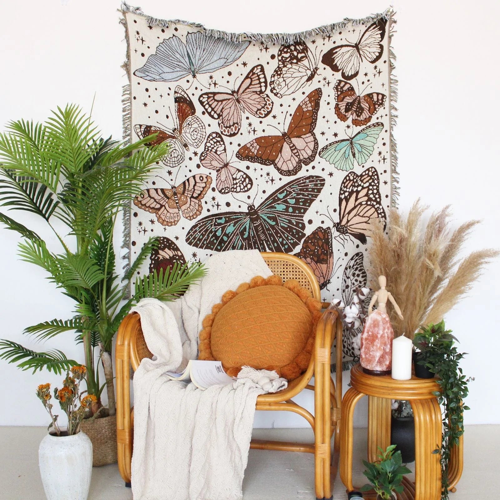 Butterfly Woven Throw Blanket Blackbrdstore