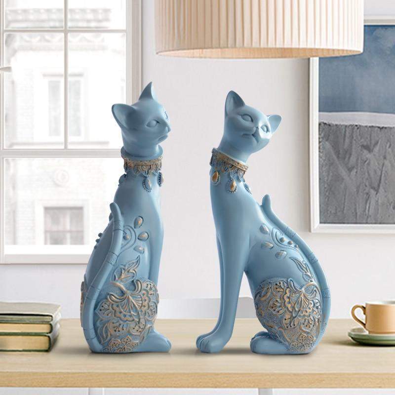 CAT FIGURINE (SET OF 2) Blackbrdstore