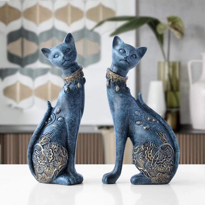 CAT FIGURINE (SET OF 2) Blackbrdstore