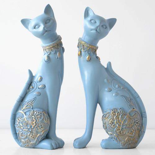 CAT FIGURINE (SET OF 2) Blackbrdstore