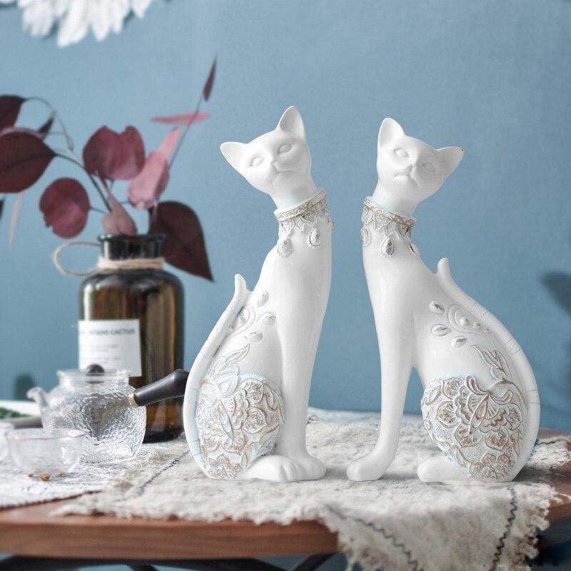 CAT FIGURINE (SET OF 2) Blackbrdstore