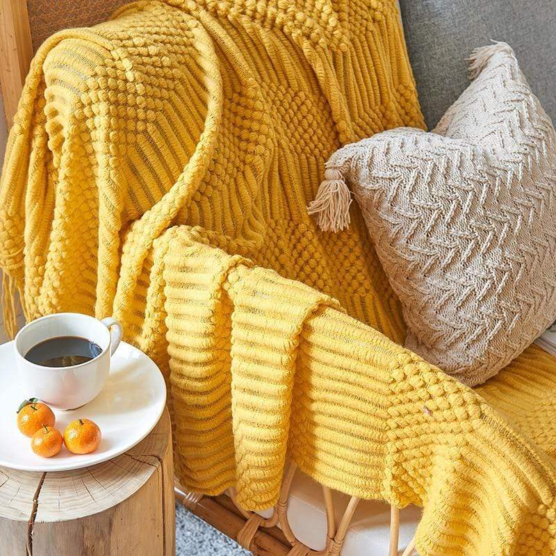 Camari Blanket With Tassels Blackbrdstore
